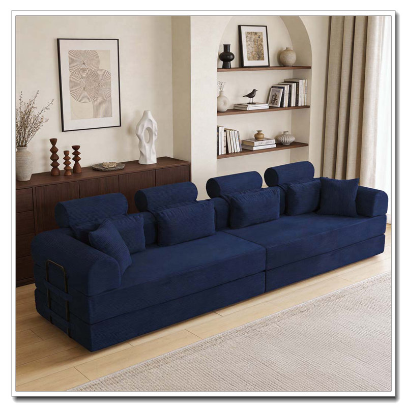 Canapé modulaire en L, Bleu