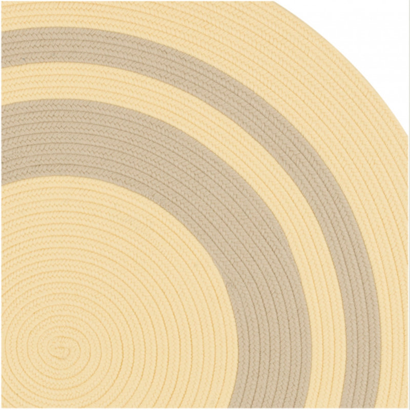 Tapis intérieur / extérieur Don - jaune, Rond 4 pi