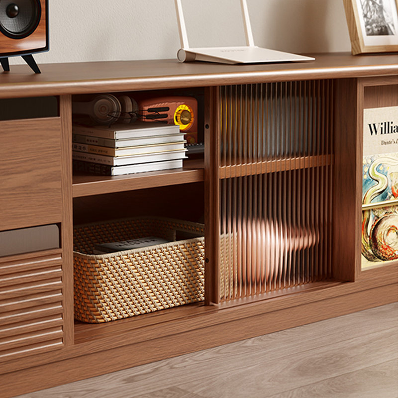 Solid Wood Expandable TV Stand Stylish Storage