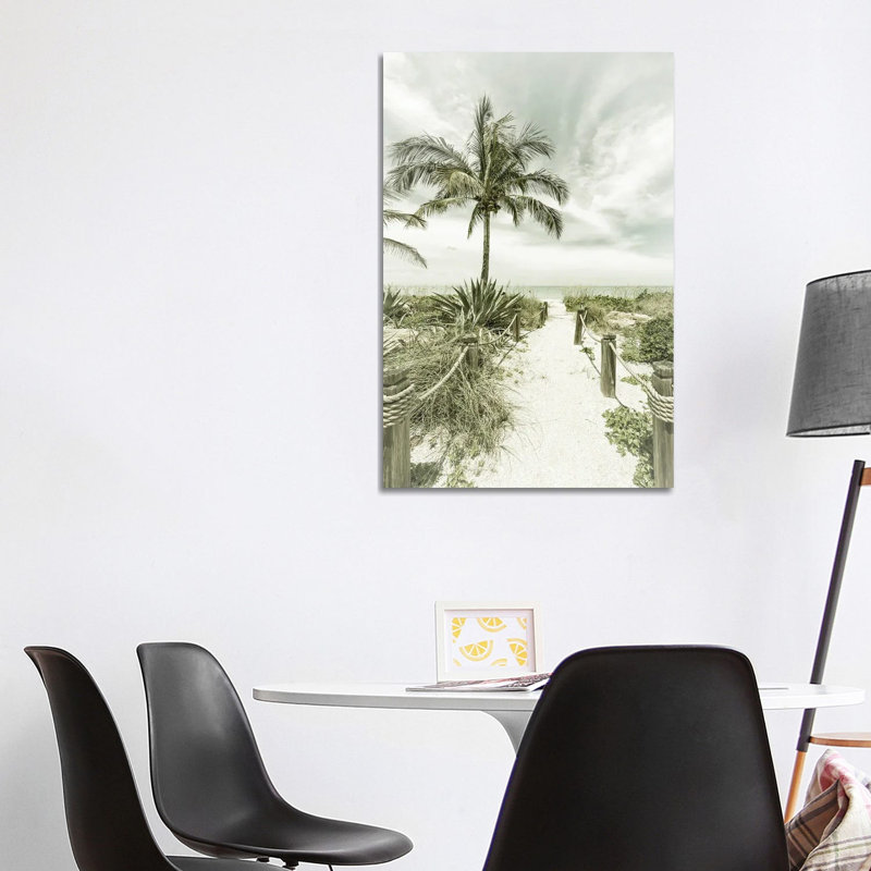 Path To The Beach | Vintage by Melanie Viola - Wrapped Canvas Print, 101.6 cm H x 66.04 cm W x 1.91 cm D