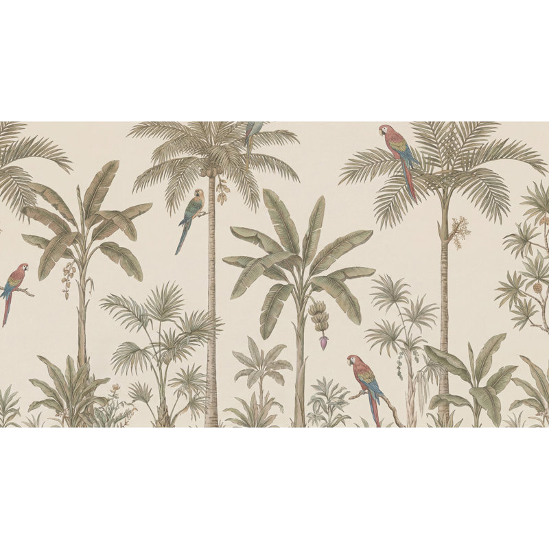 Papier peint nuances de palmier tropical Shades Of Green, 200 po x 120 po, Non tissé non collé