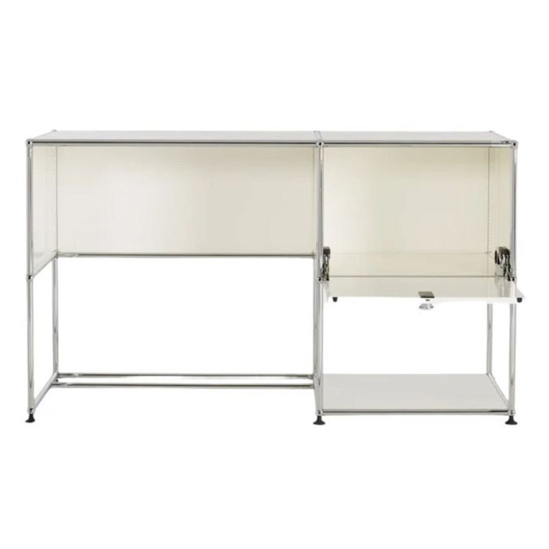 Bureau en acier thermolaqué Fritz, Blanc