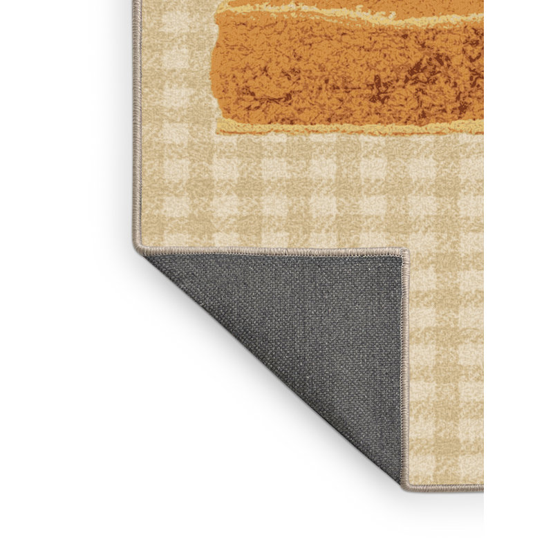 Soft Plush Escarcega Thanksgiving Modern & Contemporary Abstract Area Rug in Brown – Beige Binding, 8 x 10