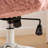Wide Seat Criss Cross Legged Office Chair,Armless Office Desk Chair Modern Vanity Chair With Wheels-855366974