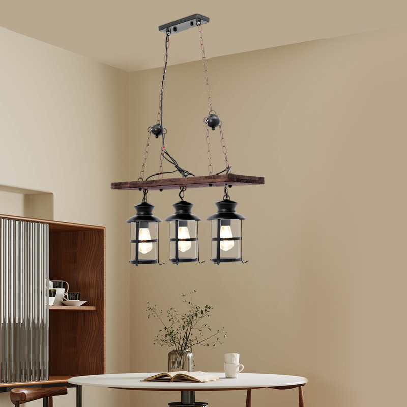Luminaire suspendu pour îlot de cuisine 3 lumières Brocadero, H 43 po x l 27 po