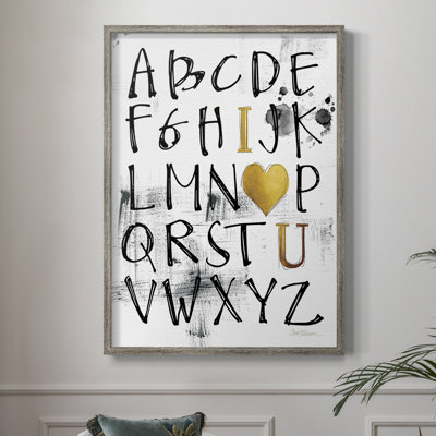 Alphabet Love Framed Print - Solid Wood