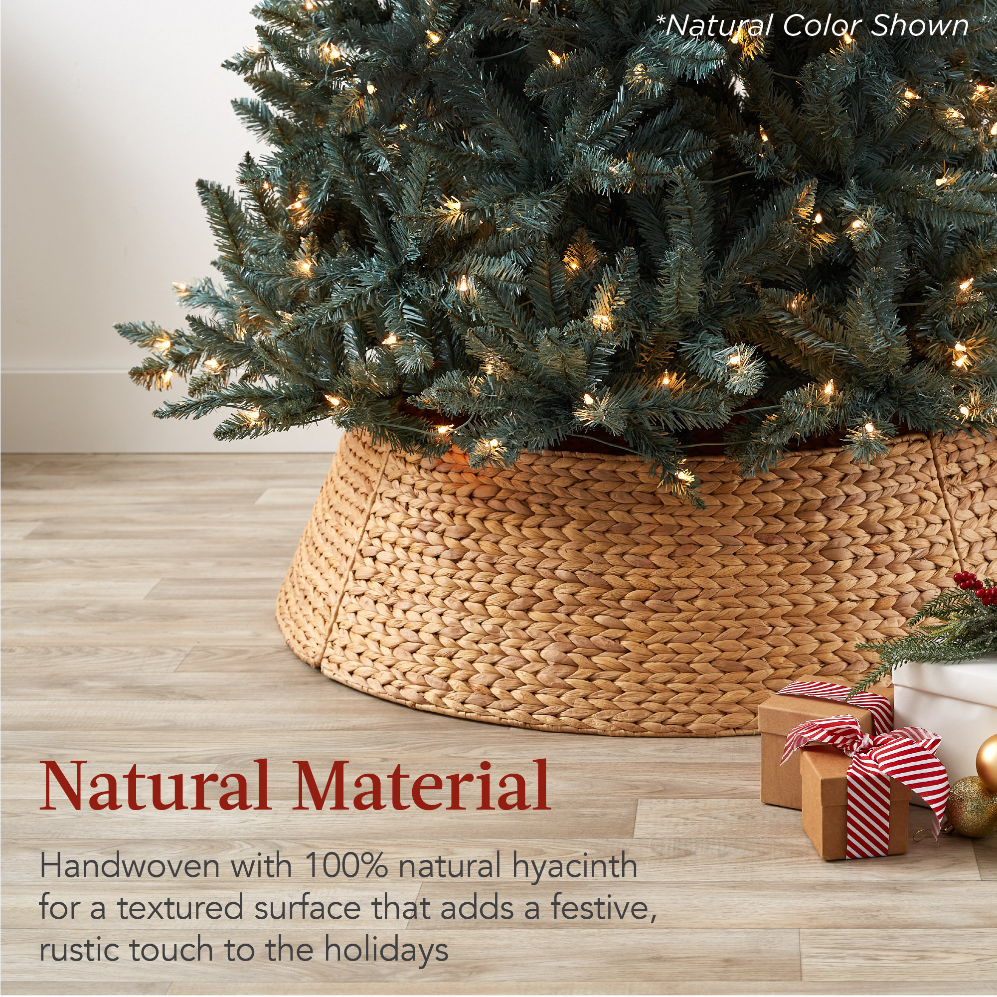 Rattan Tree Collar, Natural, 11.25" H x 42" W