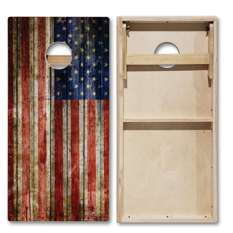 Tailgating Pros Solid Wood Foldable Cornhole Set with Carrying Case