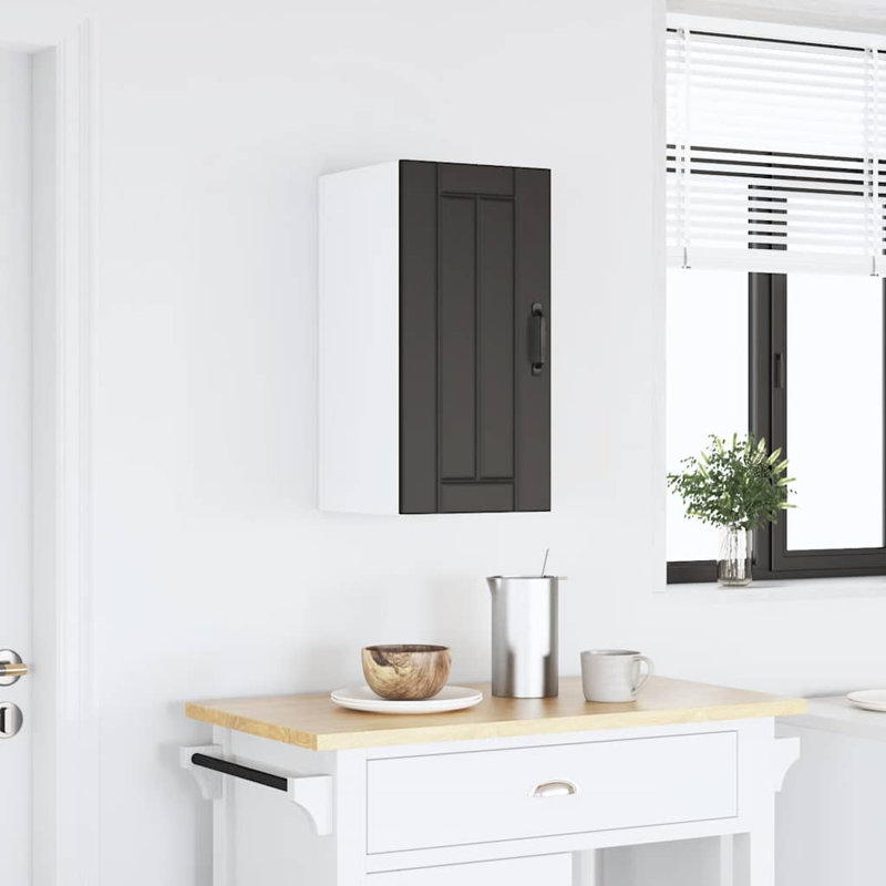  Kitchen Wall Cabinet Lucca Black Engineered Wood