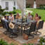 Ensemble repas pour 8 personnes avec fauteuils pivotants 360 ° et table en métal-134077995
