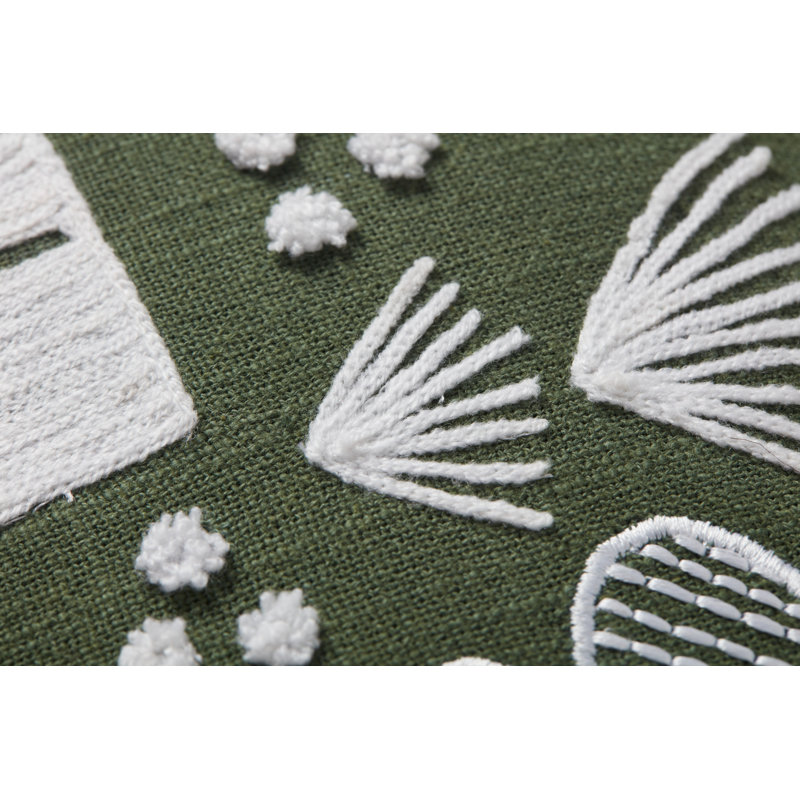 Embroidered Throw Pillow, Polyester/Polyfill