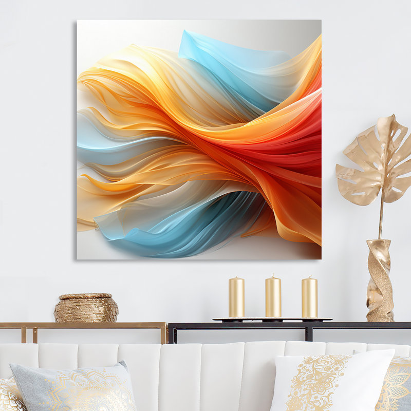 Contemporary Contemporary Waves - Imprimé, H 16 po x l 16 po x P 1 po, Toile tendue