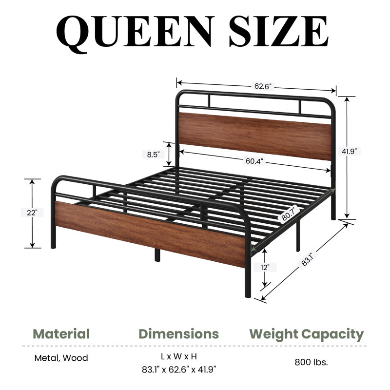 Aveana Platform Bed, Walnut, Queen