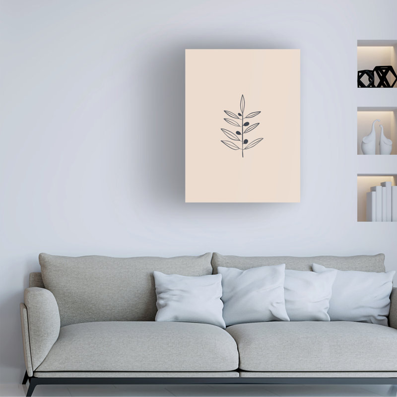 Olive Branche sur toile par Ivy Green, H 19 po x l 14 po x P 2 po