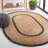 Kyrah Natural Fiber Hand Loomed Jute/Cotton Rug in Natural/Navy-812731685