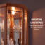 Vitrine de coin lumineuse avec portes en verre et tablettes en verre-128498000