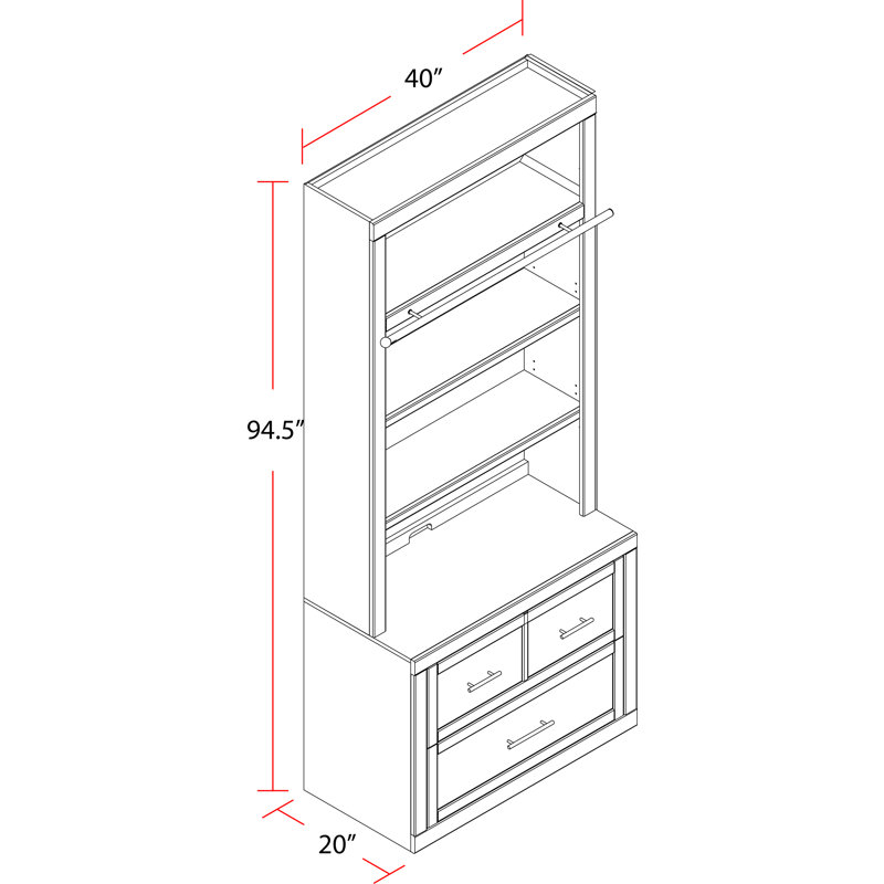 Drake 40" W 2-Drawer Vertical Filing Cabinet