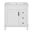 Meuble-lavabo de 30 po avec lavabo en céramique, petite armoire de salle de bain, armoire moderne avec 2 tiroirs et tablette réglable-121018267