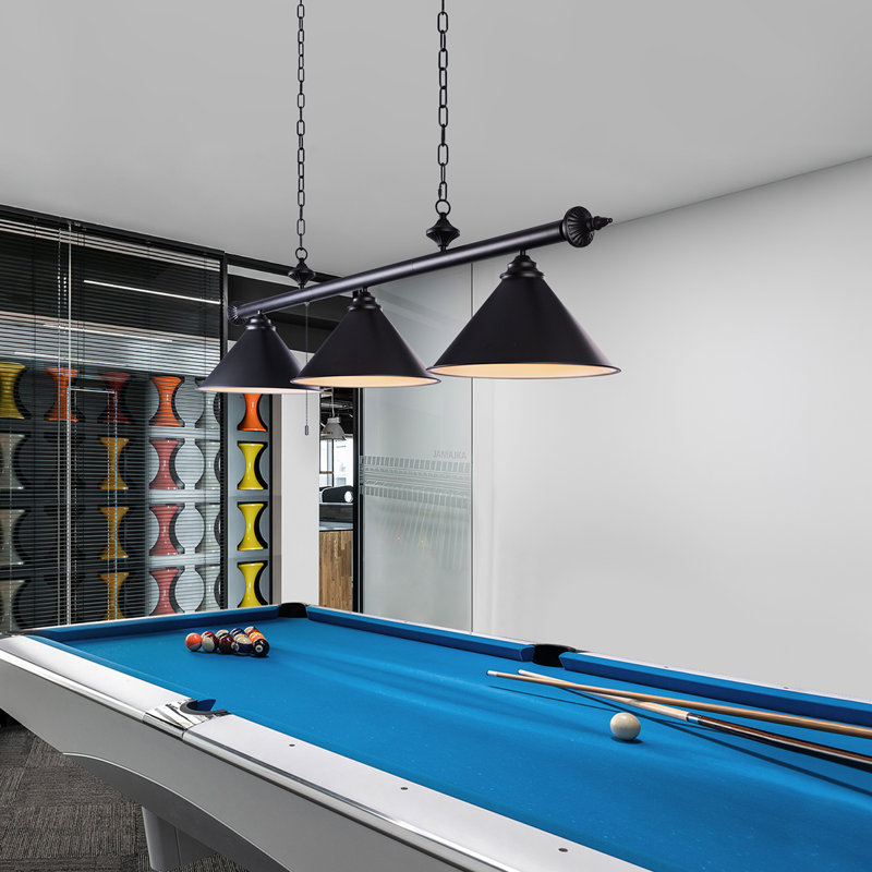 HammerHouse 59 Inch Pool Table Light, Industrial Billiard Light with Black Metal Shades, Pool Table Lights for 7ft/8ft Billiard Table,Hanging 並行輸入