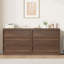 Table de chevet compacte en noyer compact avec 3 tiroirs - 30 po de hauteur. Parfait comme un. Salon. ou un vestibule