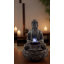 Fontaine de table de Bouddha lumineuse en résine 11 "à DEL pour bureau, salon, chambre à coucher et espace de méditation