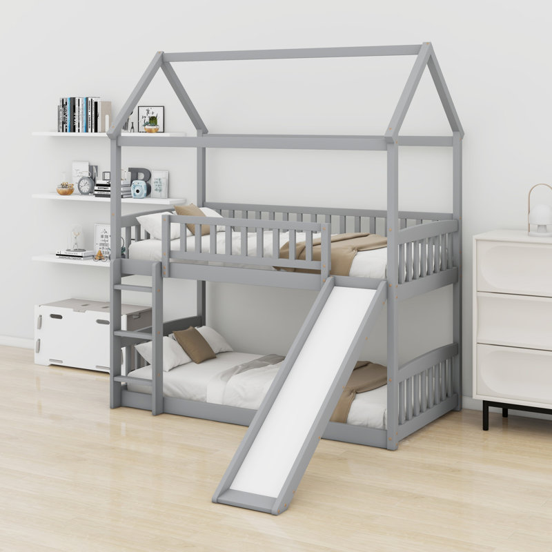 Bunk Bed With Slide, Gris
