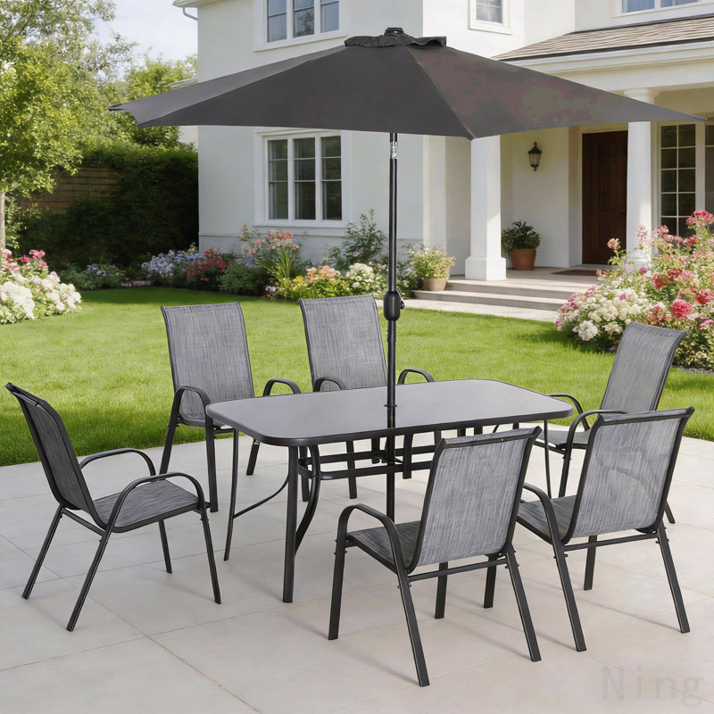 Ensemble de conversation d'extérieur, ensemble de table et chaises de salle à manger de patio, ensemble de mobilier de patio 8 pièces