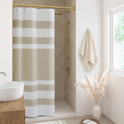 Spa Waffle Shower Curtain with 3M Treatment
