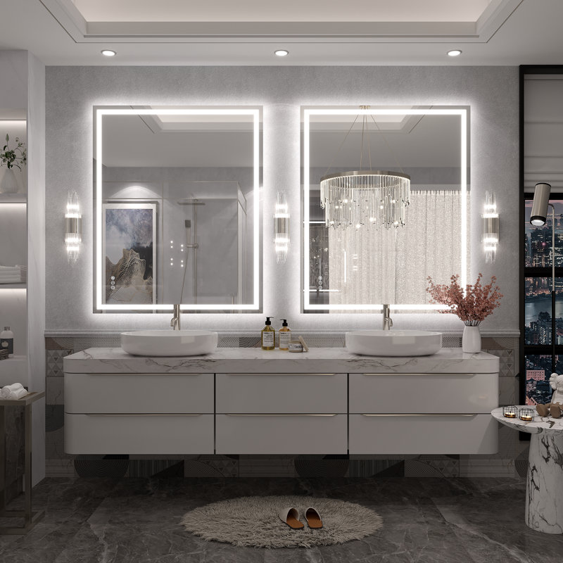 Miroir de salle de bain Molly Framelss, 44 po x 36 po, Transparent