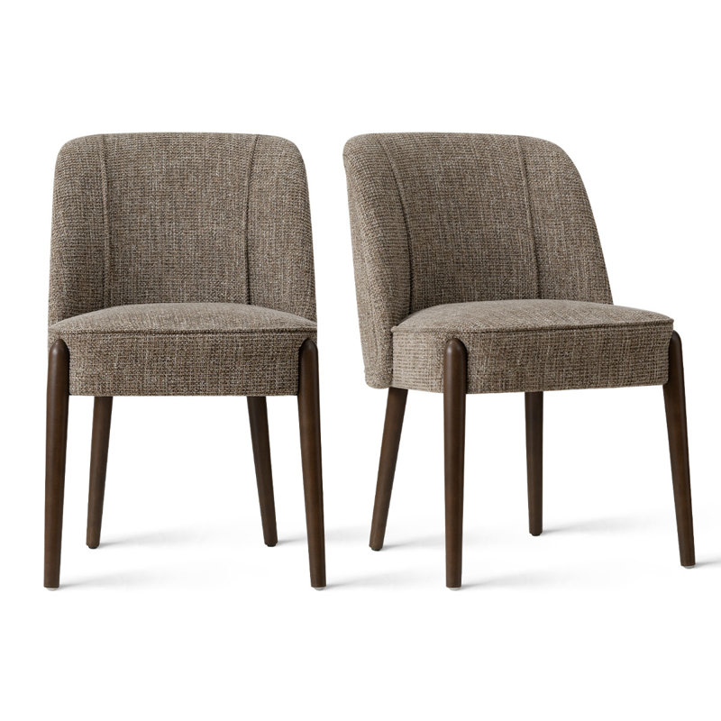 Chaise de salle à manger rembourrée à dossier complet de 19,5 po de hauteur, Marron clair