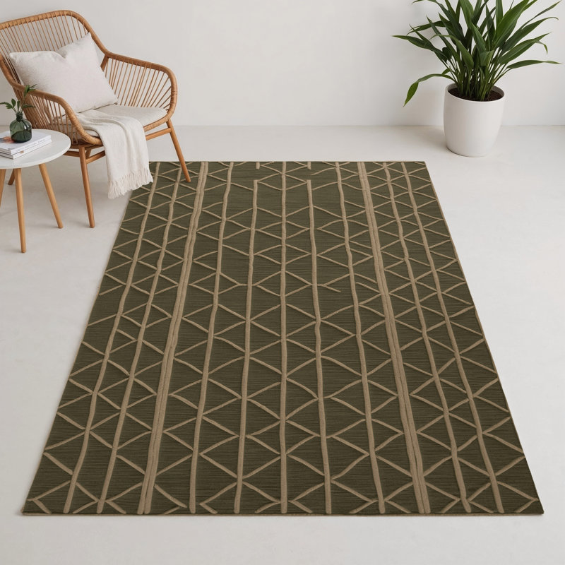 Tapis brun intérieur et extérieur Trellis, Rectangulaire 3 pi x 5 pi