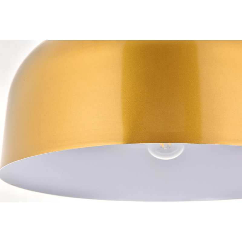 Luminaire suspendu pour dôme simple 1 lumières Ammon, Or satiné
