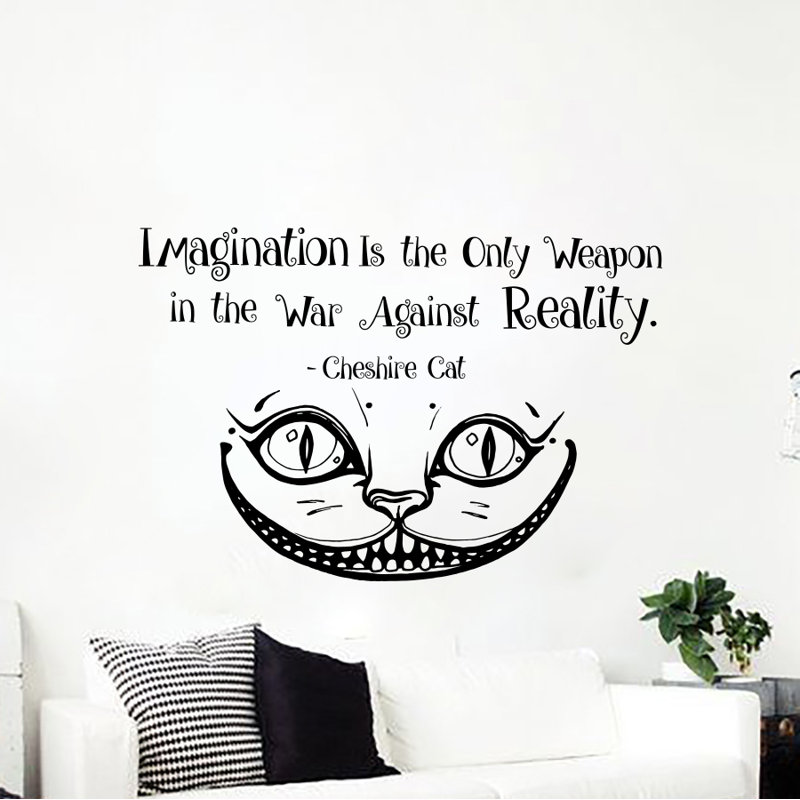 Décalcomanie murale « imagination » est le seul cheshire à chat arme Cohn, Noir