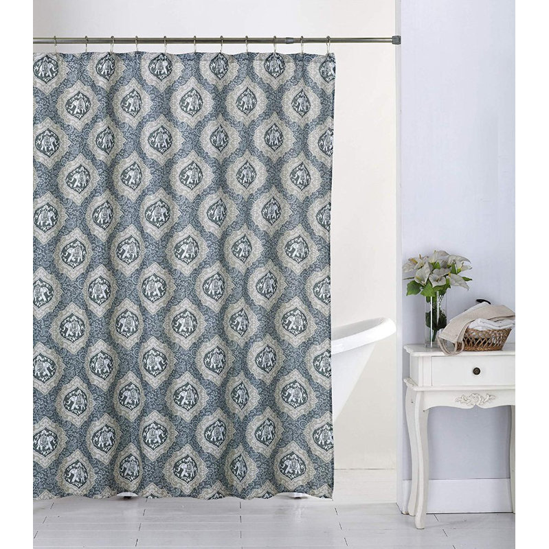 Geometric Shower Curtain with Hooks Included