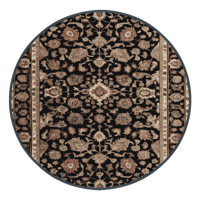Tapis persan noir lavable à la machine