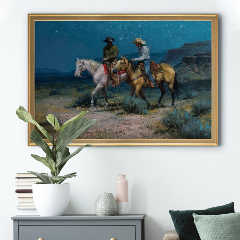 «Night Riders», impression sur toile encadrée, Doré, H 18,5 po x l 24,5 po x P 1,5 po