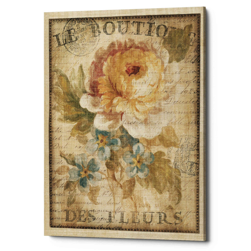 «Parisian Flowers I» par Danhui Nai, art mural sur toile, H 34 po x l 26 po x P 1,25 po