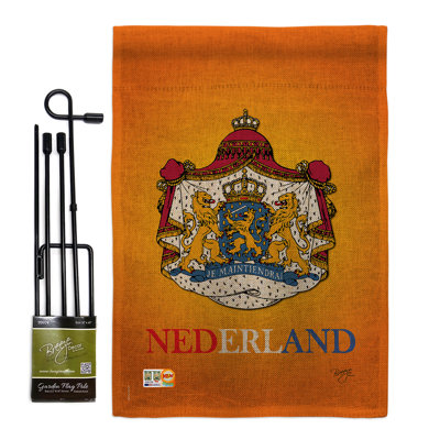 Double Sided 18.5'' H x 13'' W Burlap Flag Set