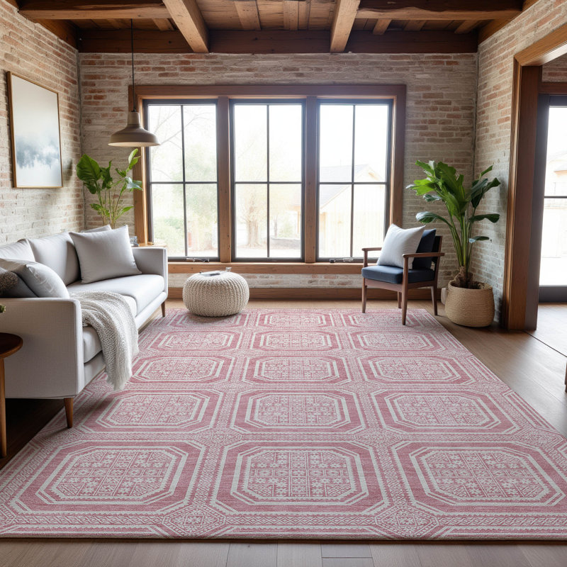 Premium Machine Washable Elize AMF1451 Geometric Rug, Rectangle 9' x 12'