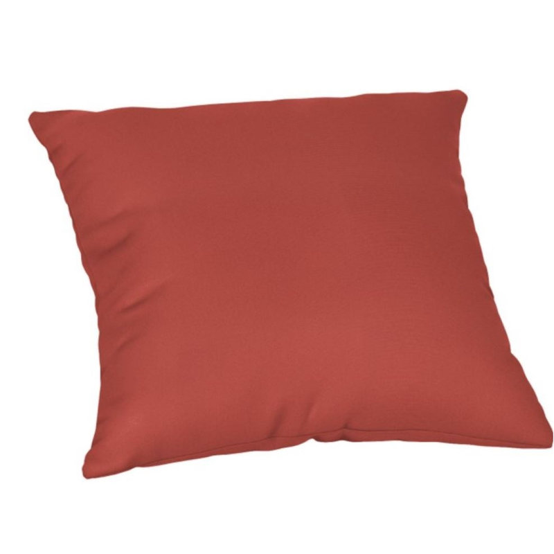 Casual Cushion Solid Sunbrella® Fabric 1-Piece Indoor/Outdoor Square Throw Pillow, 20"W x 20"L, Canvas Henna, 20"H x 20"W