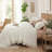 Ruffle Comforter Set 2 Pieces- Bedding for All Seasons Fluffy Vintage Farmhouse Comforter With One Pillowcase-117190144-117320881
