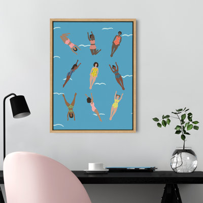 «Swimmers» par Queenbe Monyei, reproduction d'art sur toile encadrée