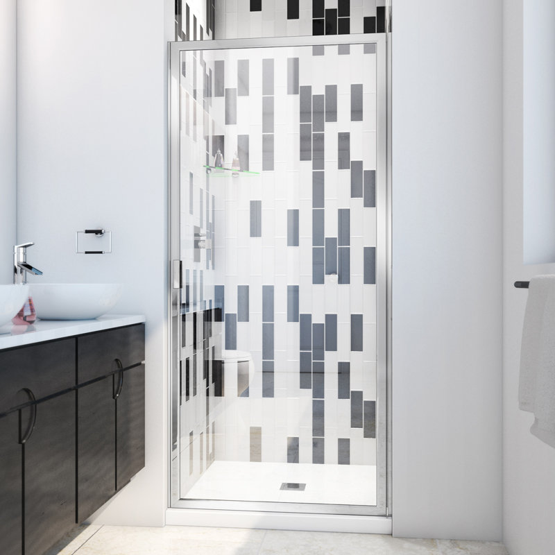 Porte de douche encadrée avec l 56 po x H 67,75 po