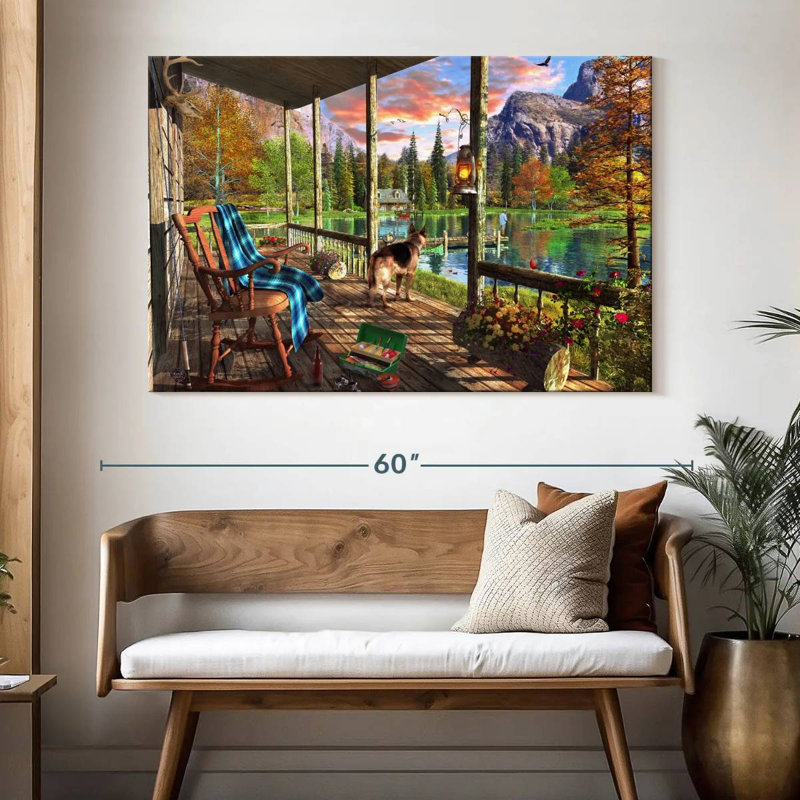 Mountain Cabin Home, 34" H x 51" W