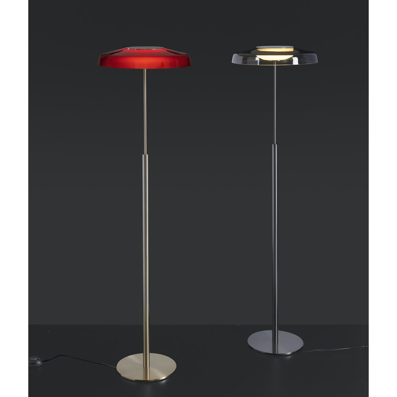 Dora LED Floor Lamp, Satin Gold, Red
