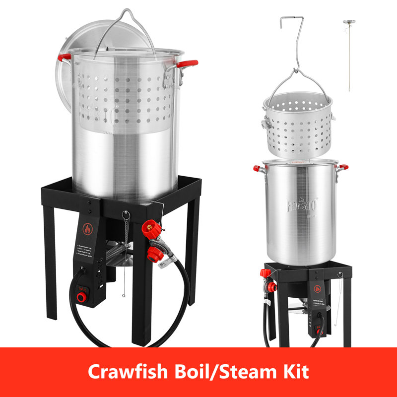 Feasto 30 Qt Aluminum Turkey Fryer with Gas Burner