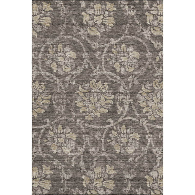 Premium Machine Washable Prisco Brown Rug, Rectangle 8' x 10'