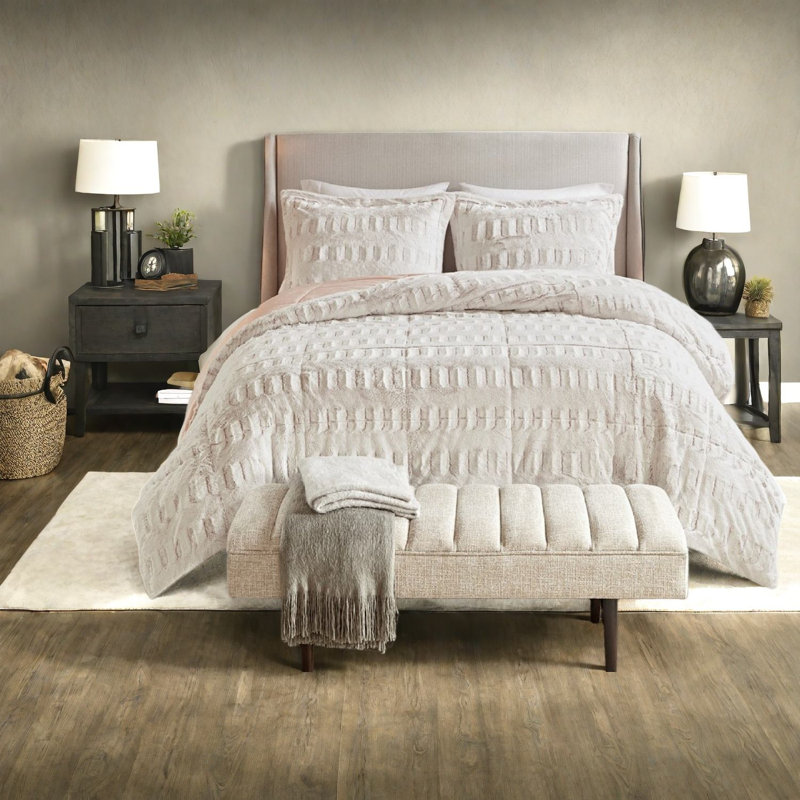 Ensembles de literie de luxe en fausse fourrure, édredon en polyester pour les maisons modernes