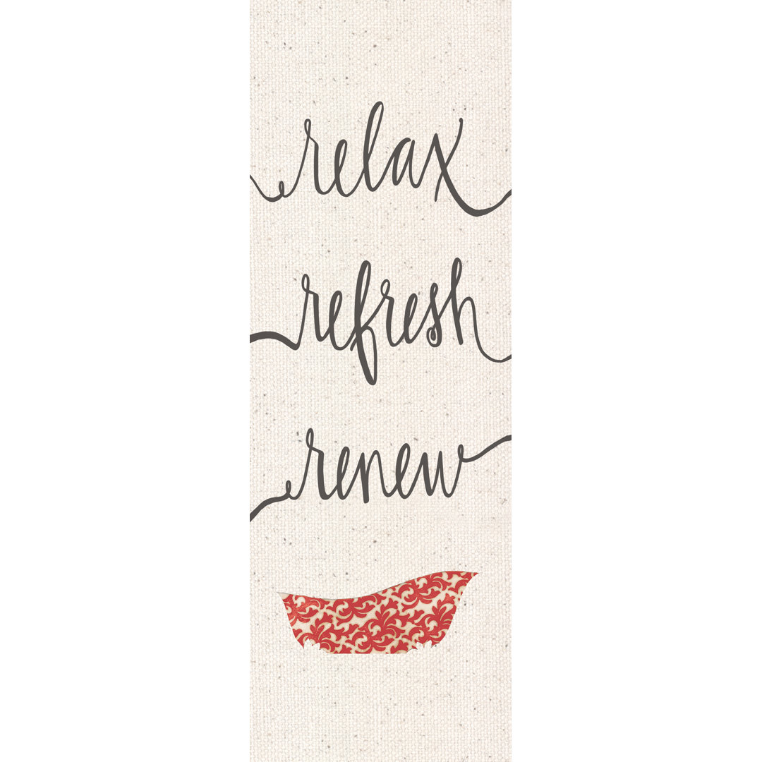 Relax Refresh Renew Linen - Textual Art Print