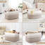 B0FNQPG7W486L Très grand panier à linge avec poignées en cuir pour le rangement dans le salon. 24 po x 16 po x 14 po, blanc